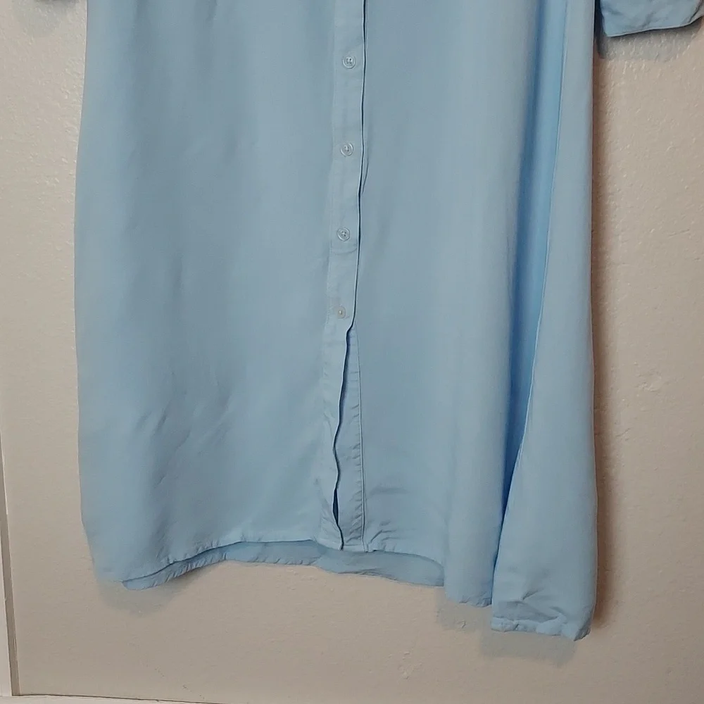 Rachel Parcell Midi Belted Shirt Dress Blue Size 8